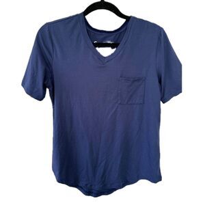 Zyia Women's Navy Athletic Active Wear Go To Pocket V T-Shirt M